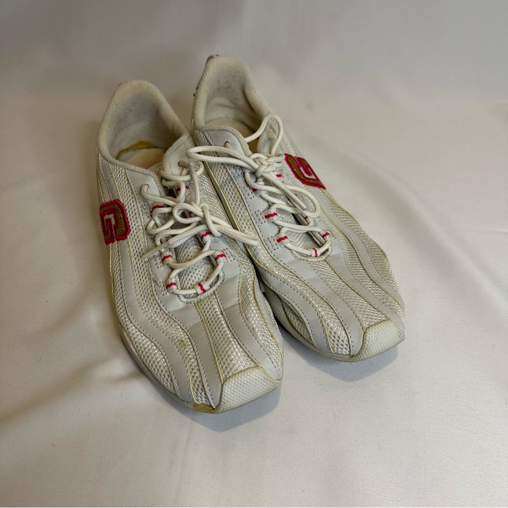 Guess White Sneakers with Pink Accents
